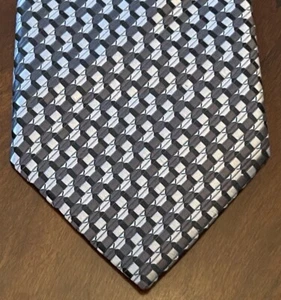 Van Heusen Black Gray Hand Made 100% Polyester Men’s Neck Tie Made In China - Picture 1 of 9