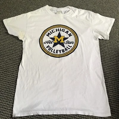 Michigan Wolverines Volleyball AllStar Tee Short White Small Gildan Heavy Cotto - Image 1 of 4