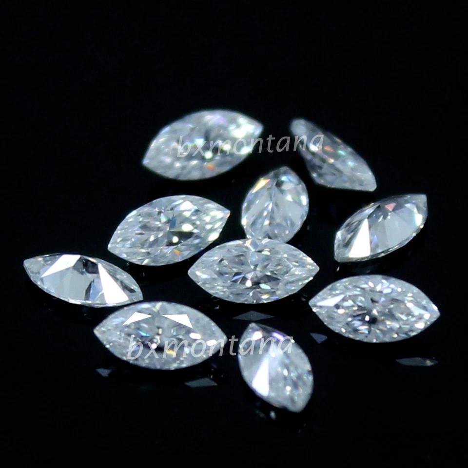10 Pcs Natural Certified D Color VVS1 Excellent 2.5x4 MM Marquise White Diamond - Image 1 of 4
