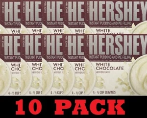 10x Hershey's WHITE CHOCOLATE Instant Pudding & Pie Filling Dessert Mix 10 BOXES - Picture 1 of 5