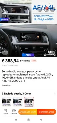 pantalla android coche Audi A5 2009 a 2016 - Imagen 1 de 4