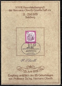 Austria 1979  Space Wernher von Braun / print sign. of Hermann Oberth - Picture 1 of 3