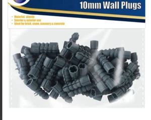 Wall Plugs Grey 10 mm Raw Wall Plugs Fixing Concrete Bricks stone Plasterboad - Picture 1 of 4