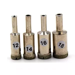 4 kits de brocas recubiertas de diamante con recubrimiento de 4 piezas 12 14 16 18 mm para azulejos de vidrio mármol cerámica - Imagen 1 de 6