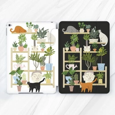 Aesthetic Cats Pot Plants Case For iPad 10.2 Air 3 4 5 Pro 9.7 11 12.9 Mini - Image 1 of 4