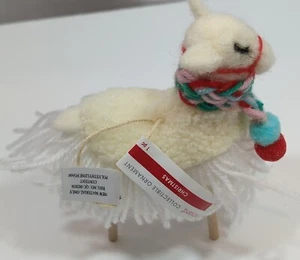 "Adorno de Navidad Ashland LLama nuevo con etiquetas hilo de felpa animal de granja alpaca 5,5" - Imagen 1 de 11