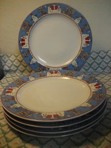 Debbie Mumm Snowman Snowmen Dinner Plate Set Sakura 1998 VGC Lot A - Picture 1 of 5
