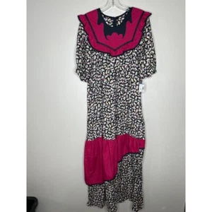 Vestido de pradera floral estilo RM DE COLECCIÓN con ribete rosa Cottagecore romántico talla 16 - Imagen 1 de 7