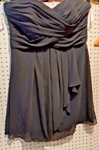 David's Bridal Black Sleeveless Short Dress Size 16 Wedding Formal - Picture 1 of 4