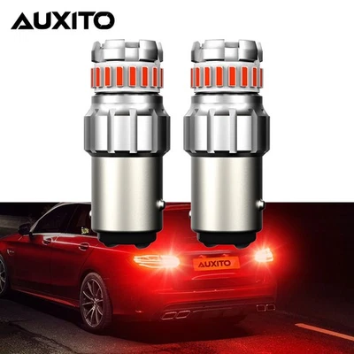 Luz trasera de freno brillante de alerta de seguridad LED roja 1157 2 piezas bombilla de estacionamiento parada reversa Foto 1 de 4