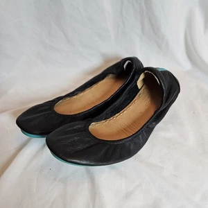 Tieks Leather Comfort Flats Womens Size 8 Black Stretch Foldable Casual - Picture 1 of 7