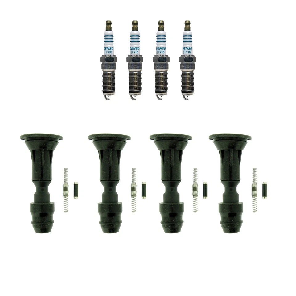 Kit de 4 enchufes de alimentación de iridio Denso y botas de bobina de encendido NGK para Equinox Regal 2,4 L Foto 1 de 1