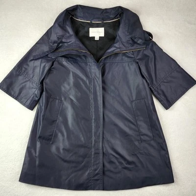 Chaqueta Banana Republic Mujer S Viento Lluvia Abrigo Azul Marino Manga Corta 3/4 Línea A Foto 1 de 4