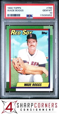 1990 Topps #760 Wade Boggs Red Sox Hof PSA 10 Foto 1 de 3