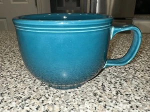 FIESTAWARE Retired 18 oz Jumbo Mug Peacock Blue Soup Cup Bowl Fiesta EUC! - Picture 1 of 9