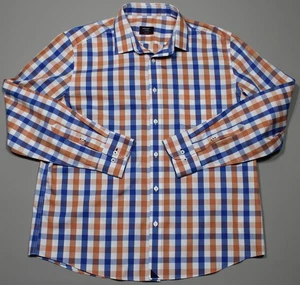 UNTUCKit Shirt Mens Extra Large Blue Orange Plaid Hudson Wrinkle Free Button Up - Picture 1 of 8