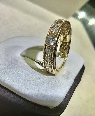 Moneda Roberto 18K YG Diamante Florentino -O- Banda de Eternidad Talla 5,5 Foto 1 de 4