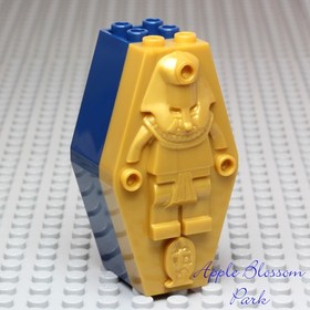 NEW Lego Pharaoh's Quest Mummy Minifig SARCOPHAGUS Blue Gold Coffin 7327 853176