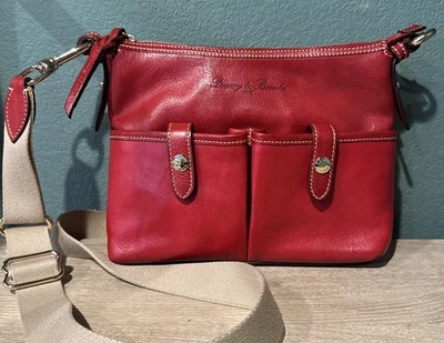 Bolso Bandolera Mensajero Dooney Bourke Rojo Florentino Vacchetta Cuero Sillín Foto 1 de 4