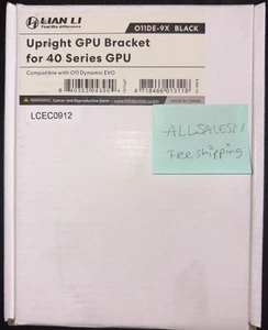 New Lian Li 011D EVO O11DE-9X Upright GPU Bracket for 40 Series GPU black - Afbeelding 1 van 2