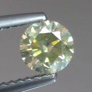 0.71cts Round Untreated Fancy Yellowish Green Natural Earth Mined Loose Diamonds - Picture 1 of 5