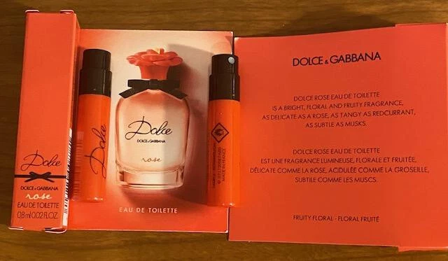 2 x Dolce Rose de Dolce&Gabbana Eau De Toilette Spray ~ Tamaño de viaje 0,02 fl oz Foto 1 de 1