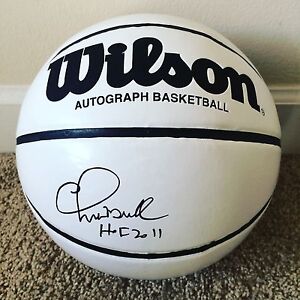 Chris Mullin Signed Autograph Full Size Basketball NBA HOF Golden State Warriors