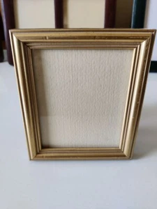 Portaritratto con cornice in legno grigio dorato e vetro, realizzato a mano - Foto 1 di 7