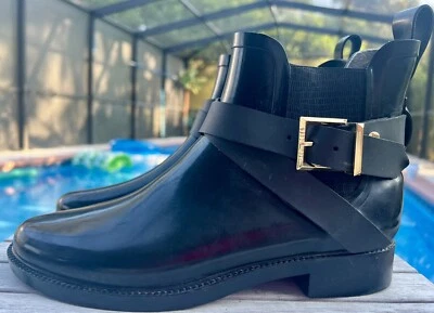 Bota de lluvia Ted Baker azul marino con cinturón al tobillo para mujer talla 9 Foto 1 de 4