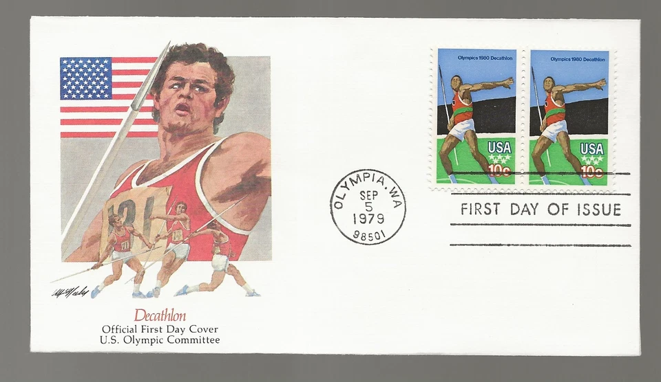 US Scott #1790, First Day Cover 9/5/79 Olympia Pair Decathalon - Image 1 of 1