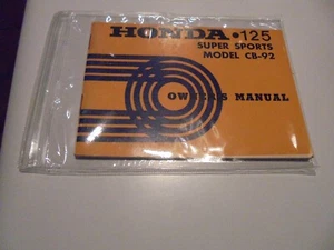 Vintage Honda CB-125ss Benly owners Manual.1959-1962 CB-92 OEM manual w/ pouch. - Bild 1 von 6