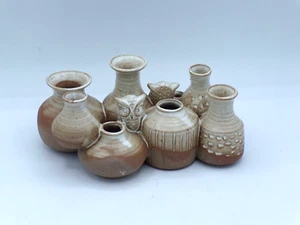 Takahashi San Francisco Keramik Pottery Mini Vase Cluster mit Eulen - Bild 1 von 7