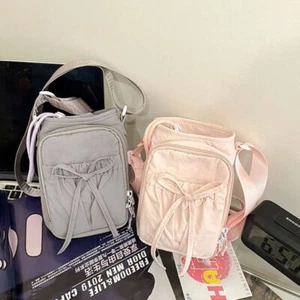 Bowknot Crossbody Bag Drawstring Phone Pouch Cup Accessories - Picture 1 of 14