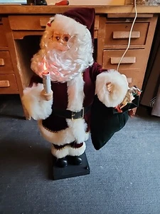 Vintage SANTA CLAUSE Traditions Deluxe Animated Light 30" Moves Movement - Picture 1 of 15