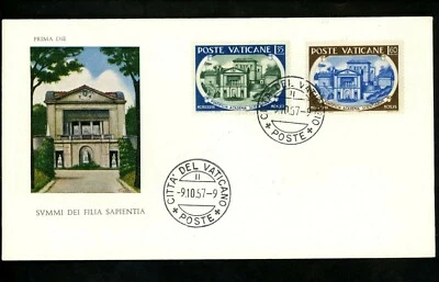 Postal History Vatican City FDC #227-28 1957 Pontifical Academy of Science - Image 1 of 2