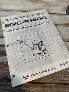 Multiquip Mikasa MVC-R140G Plate Compactor Operation Parts Catalog Manual Book - Picture 1 of 7