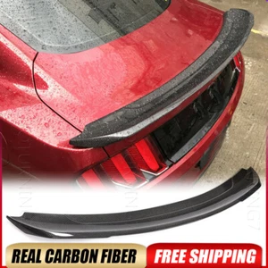 Se adapta a Ford Mustang GT 2015-2023 REAL fibra de carbono maletero trasero alerón tapa ala  - Imagen 1 de 17