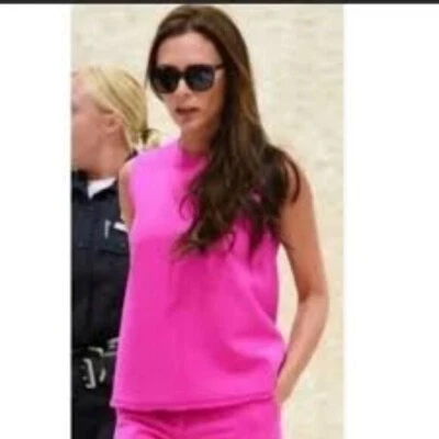 Victoria Beckham Target Sleeveless Blouse size 3X Fuchsia Pink Barbiecore NWTs - Image 1 of 4