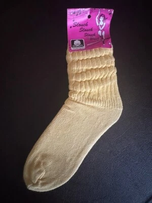 Calcetines Scrunchie Vintage Años 80 Nuevos con Etiquetas Slouch Para Mujer Talla 6-11 AMARILLO Algodón EE. UU. NUEVOS Foto 1 de 4