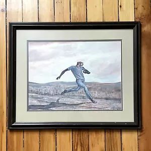Vintage Afroamerikaner SIGNIERTE Lithographie Ernie Barnes der Läufer-Athlet - Bild 1 von 11
