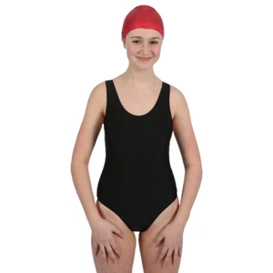 Ragazze Regolamento Scuola Costume Taglia 36 one piece Nylon E Elastam Nero - Picture 1 of 4