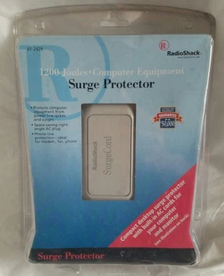 Radio Shack Dual IEC Power Cord w/Surge Protector, For Computers, etc NEW  - Image 1 of 3