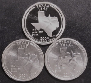 2004 PDS - Texas State Quarters Clad Proof and Uncirculated set - Picture 1 of 3