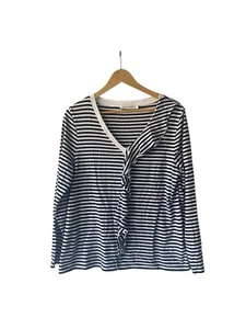 SPORTSCRAFT Stripe Ruffle Top Womens Size L Large 14 Long Sleeve Stretch Exc Con - Picture 1 of 7