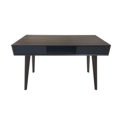 SVITA Retro Vintage Schreibtisch schwarze Schubladen Nussbaum-Optik Dunkelbraun - Bild 1 von 4