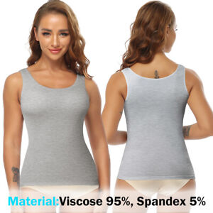 Women Shapewear Tank Tops Built-in Bra Compression Tanks Abs Vest Body Shaper 