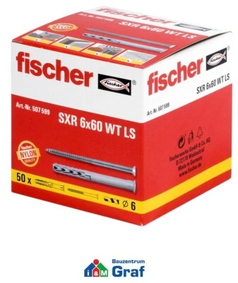 Fischer Langschaft Tasselli Telaio Sxr Wt Ls Con Vite per Legno 25 St 8x60 O - Immagine 1 di 3