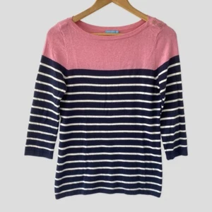 J. McLaughlin Stripe Boatneck 3/4 Sleeve Sweater XS - Picture 1 of 6