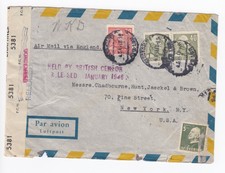 WW2 Stockholm - NY 1941 Cover Held, Condemned & Released British Censor 1946