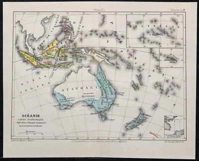 1874 - Map L'Oceania - Levasseur And Périgot - Australia And Polynesia - Bild 1 von 4
